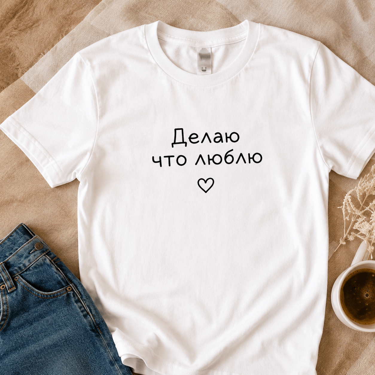 Минималистичная футболка с короткой надписью