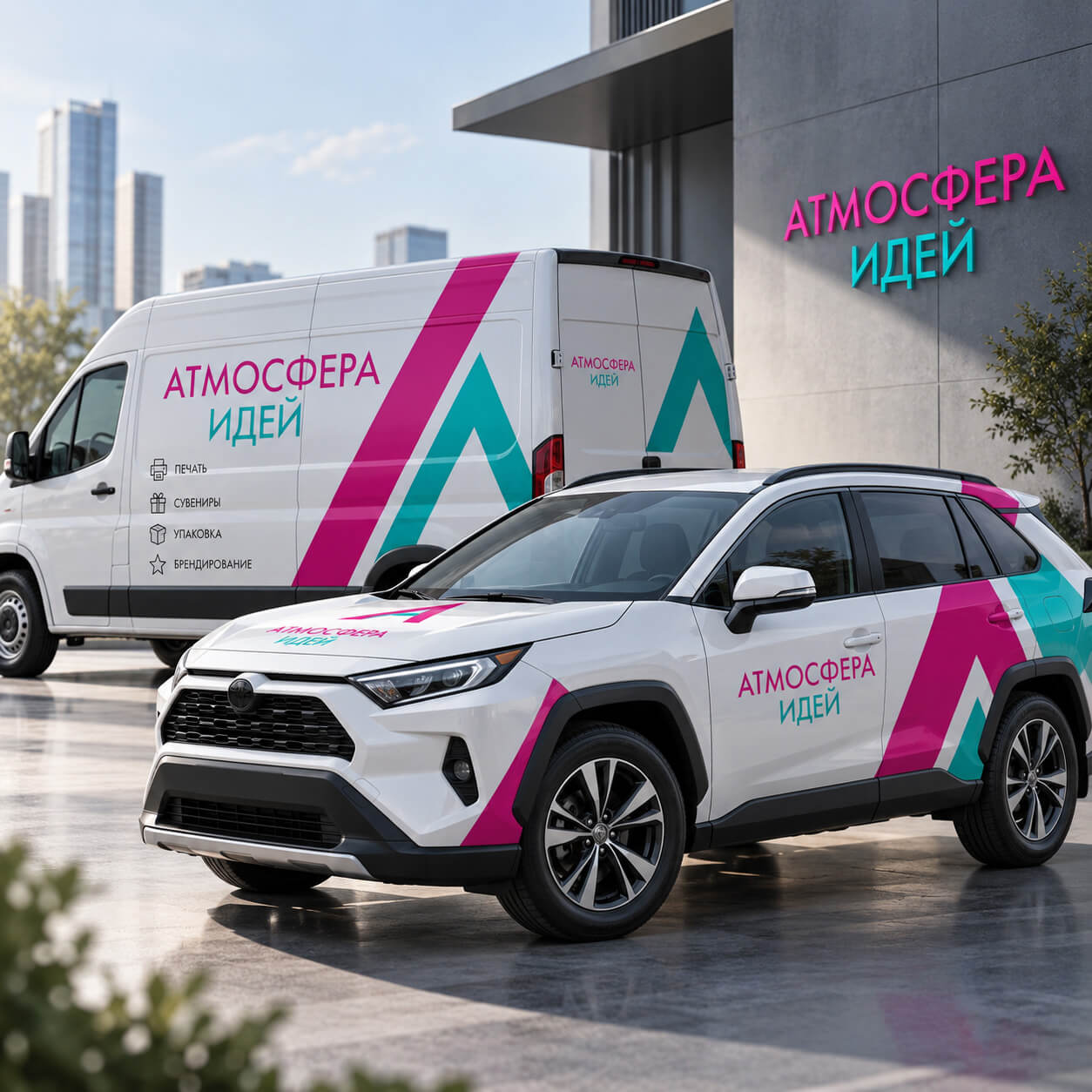 Брендирование автомобилей — портфолио Атмосфера Идей